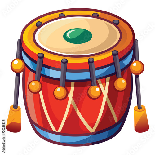 Kettledrum Vector Illustration. Timpani Musical Instrument Vector Illustration