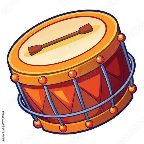 Kettledrum Vector Illustration. Timpani Musical Instrument Vector Illustration