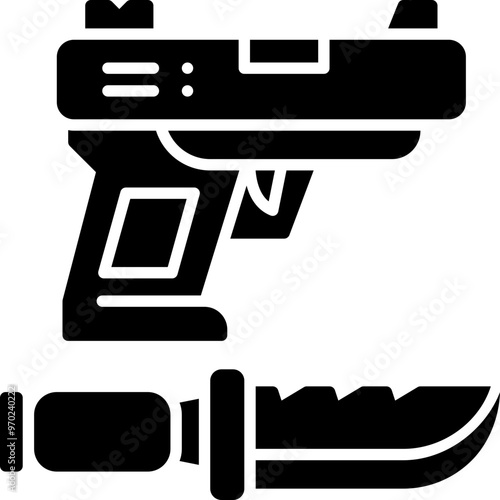 Gun knife icon