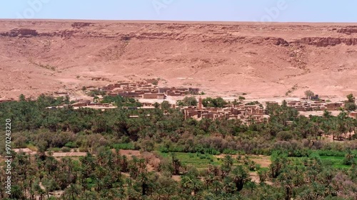 Ziz Valley In Morocco: One Of The Largest Oases In The World. The valley is crossed by the river with the same name (River Ziz Ghriss or Oued Ziz Ghriss)