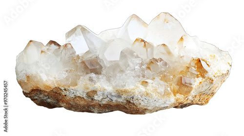 Quartz mineral stone isolated on white background photo