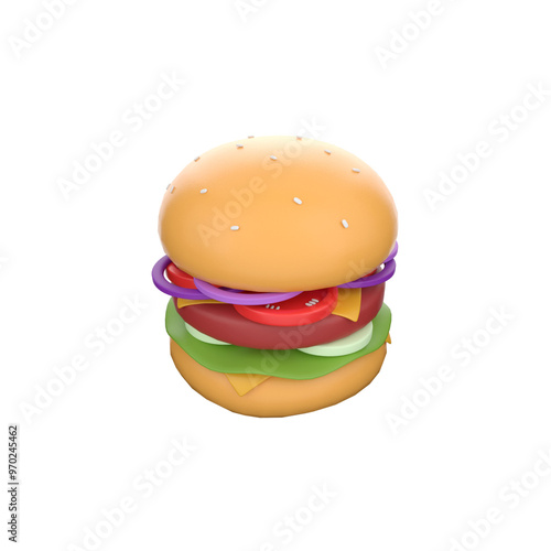 3d humberger render photo