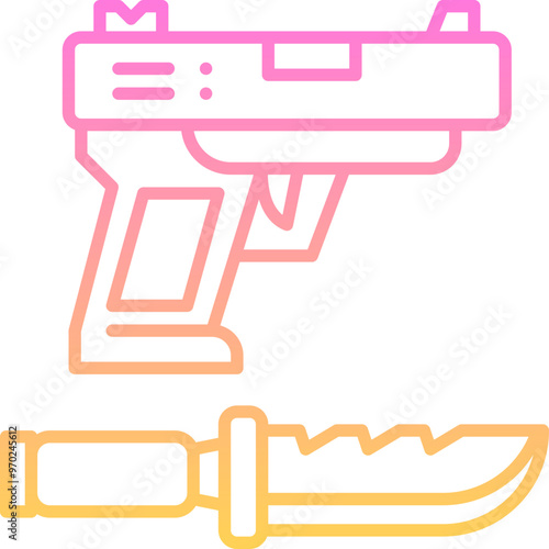 Gun knife icon