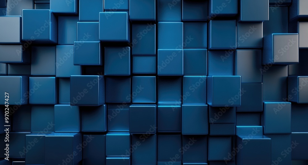 Abstract blue 3D background with cubes. Abstract blue 3D background with cubes.
