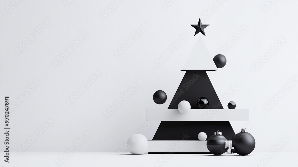 A sleek, minimalist Christmas tree design A sleek, minimalist Christmas tree design