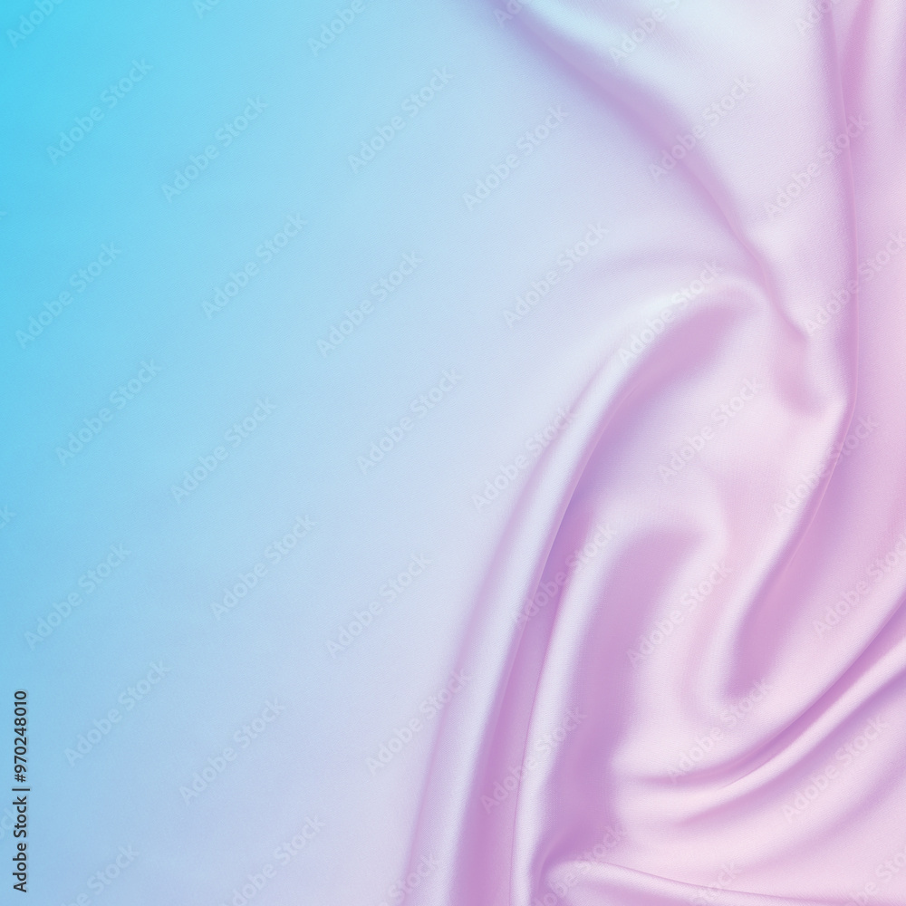 Fototapeta premium Beautiful silk fabric with color gradient, top view