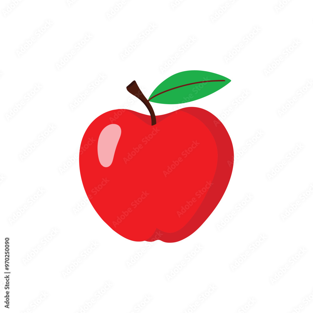 Fototapeta premium apple fruit isolated on white background. Modern minimalist abstract style. Flat 2d design. Vector