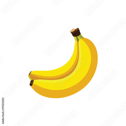 banana fruit isolated on white background. Modern minimalist abstract style. Flat 2d design. Vector
