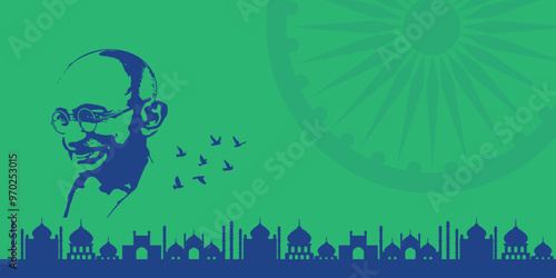 Obraz na plátne 2nd October Happy Gandhi Jayanti