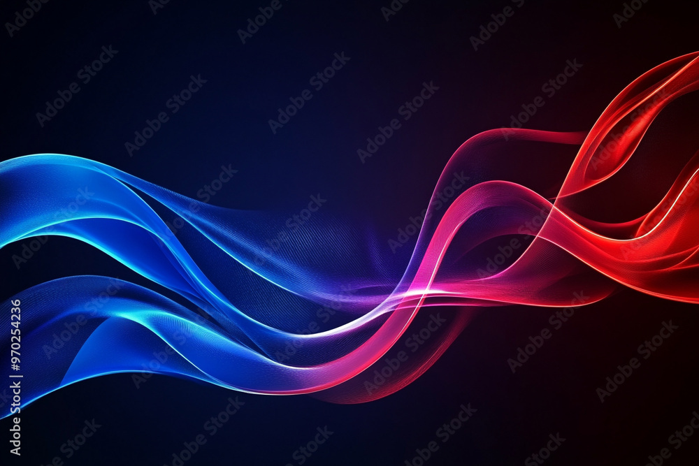 Abstract shiny color red and blue wave design element Abstract shiny color red and blue wave design element