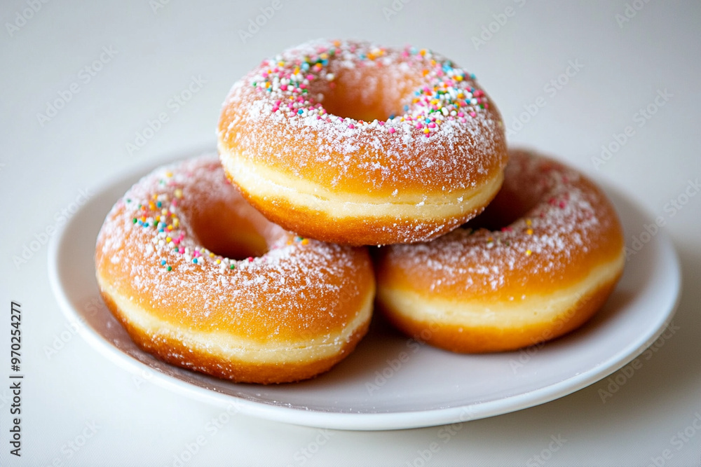 Donuts in a white plate Donuts in a white plate