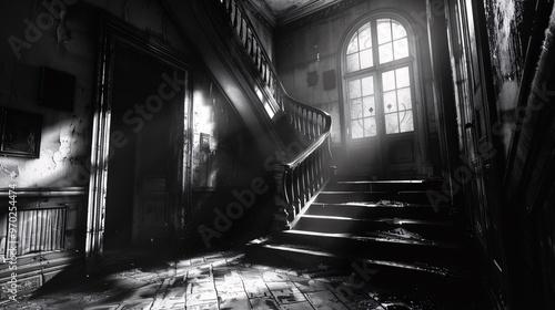 Eerie shadows moving through an old mansion