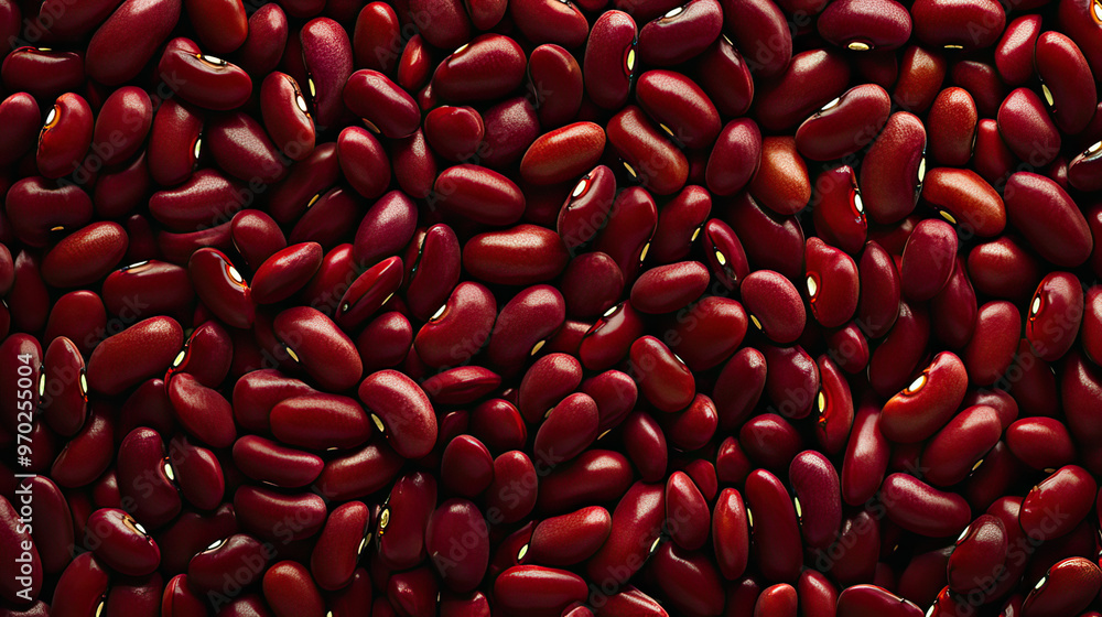 Red kidney beans, macro, filling the frame. Graphic banner Red kidney beans, macro, filling the frame. Graphic banner
