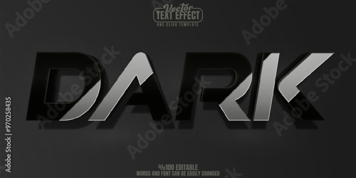 Dark editable text effect, customizable king and power 3d font style
