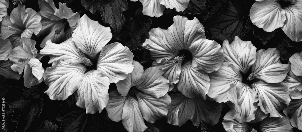 Flowers In Black And White Image Flowers In Black And White Image