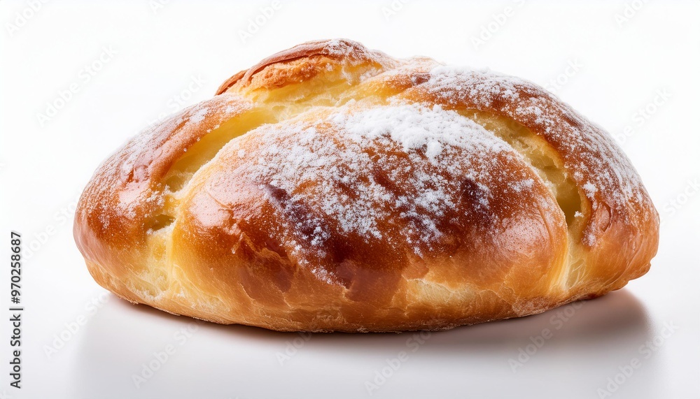 France Food, Boule de Berlin on white background isolated. France Food, Boule de Berlin on white background isolated.