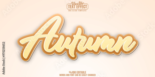 Autumn editable text effect, customizable fall and leaves 3d font style