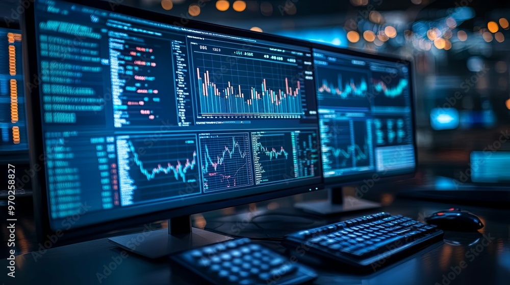 Stock Market Data Displayed on Computer Monitor Stock Market Data Displayed on Computer Monitor