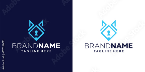 Creative Wolf Security Logo Design Technology, Design Inspiration, Illustration, Vector