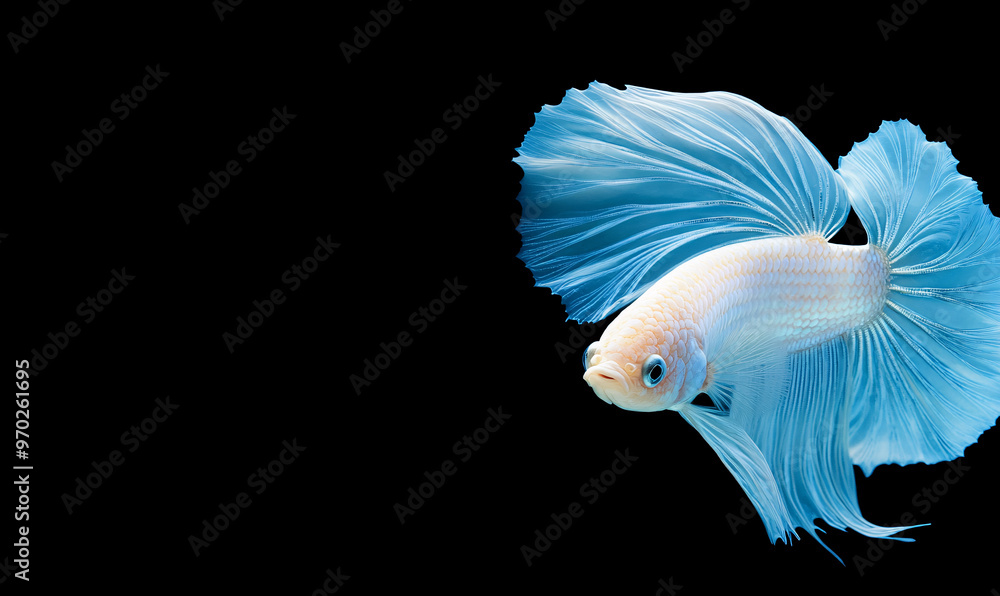 betta fish on black background-generative ai betta fish on black background-generative ai