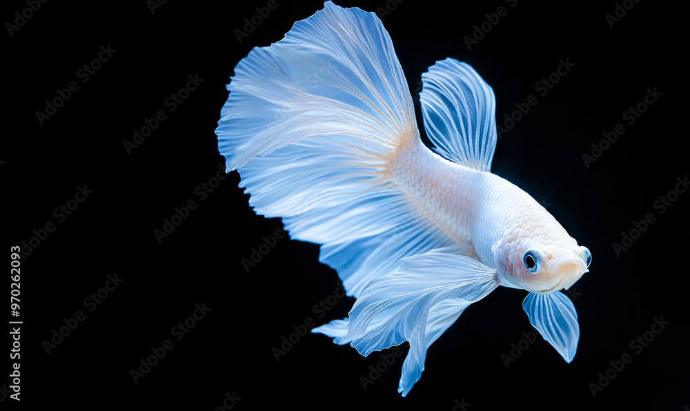 betta fish on black background. generative ai betta fish on black background. generative ai