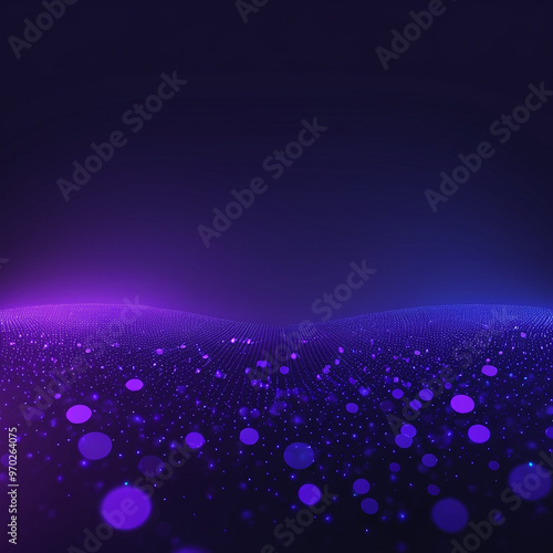 blue and purple gradient background Futuristic round particles