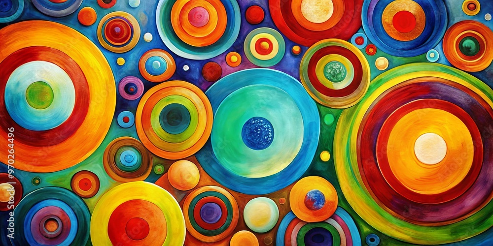 Vibrant circular shapes dance across a canvas, creating a captivating modern design that draws the eye and ignites Vibrant circular shapes dance across a canvas, creating a captivating modern design that draws the eye and ignites