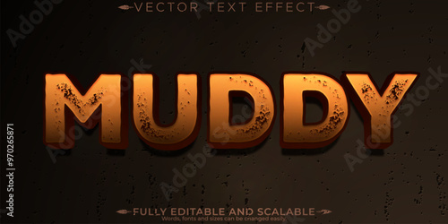 Muddy editable text effect, editable offroad and dirt text style