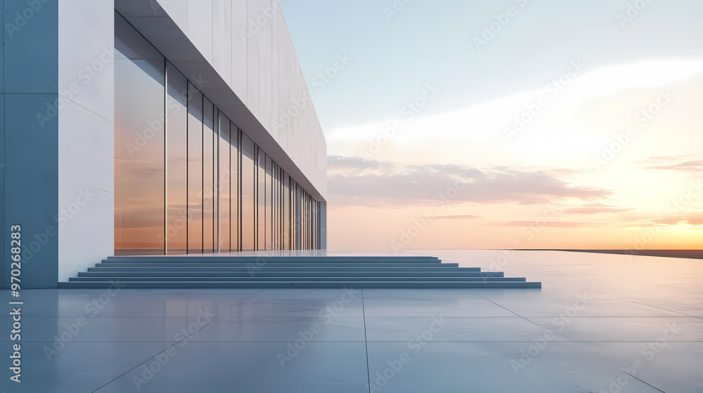 Fototapeta premium Tranquil moments of seaside modern architecture