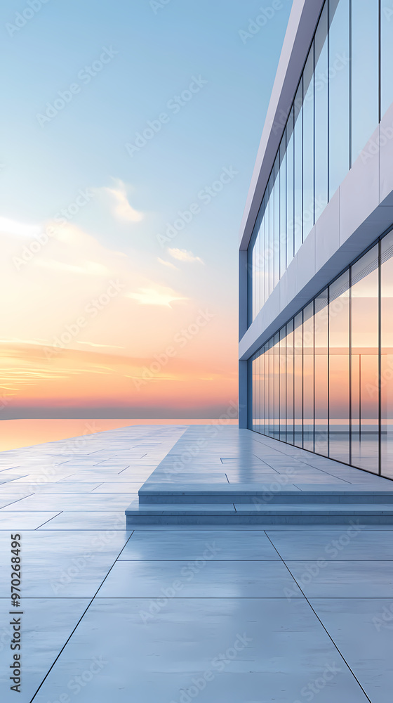 Fototapeta premium Tranquil moments of seaside modern architecture