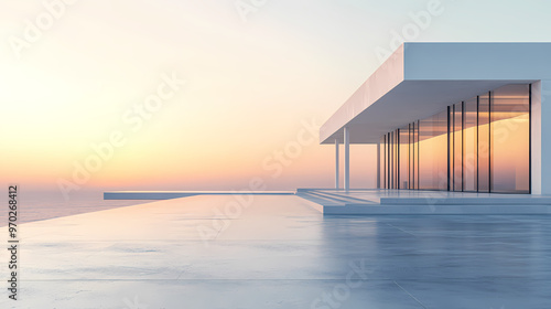 Tranquil moments of seaside modern architecture