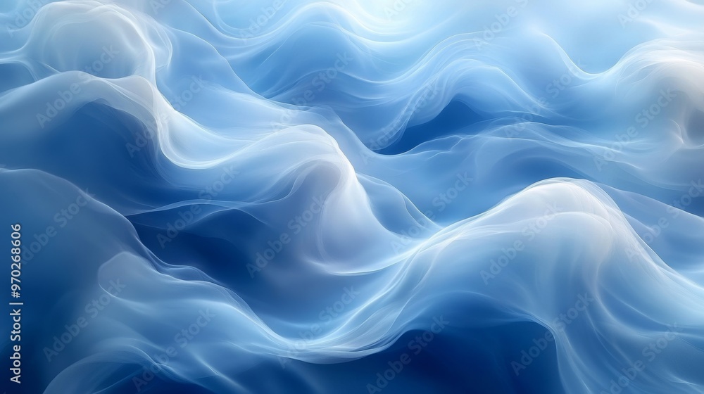 Obraz premium Abstract waves of blue and white light