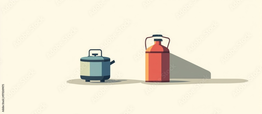 Still Life Featuring A Gas Canister And A Camping Stove Still Life Featuring A Gas Canister And A Camping Stove