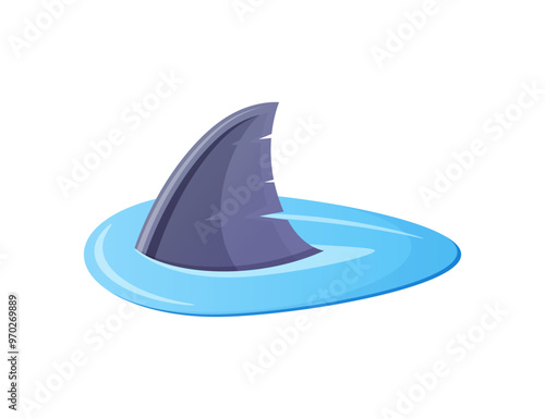 Shark fin vector isolated on white background.