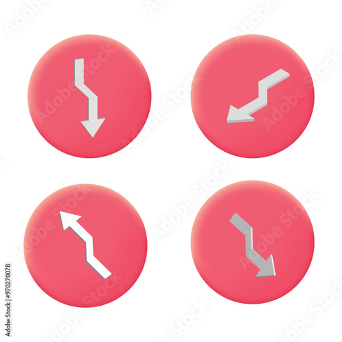 3d arrow realistic icon vector concept