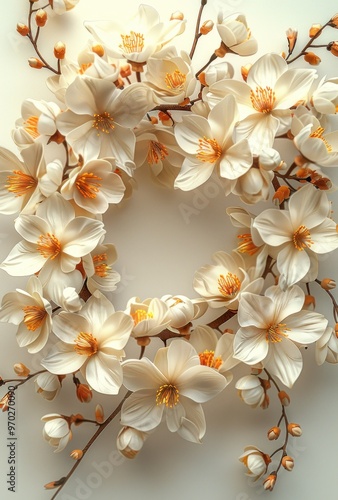 Delicate White Blossoms Wreath