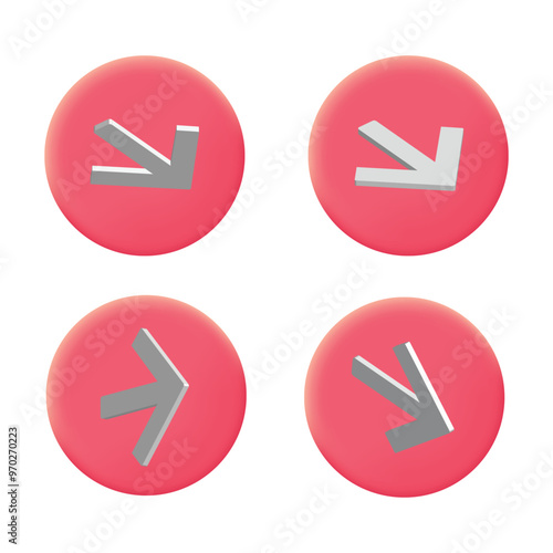 3d arrow realistic icon vector concept