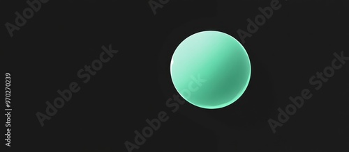 Glowing Radium Green Sphere Isolated On Black Background