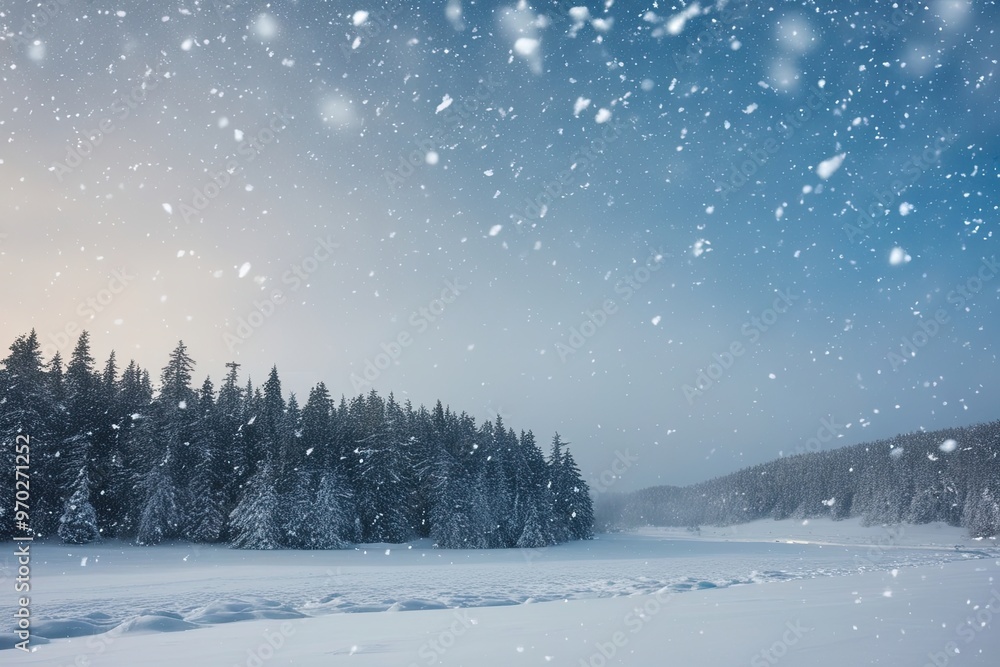 Breathtaking Winter Scenery Featuring Beautiful Snowfall and Gentle Flurries Breathtaking Winter Scenery Featuring Beautiful Snowfall and Gentle Flurries
