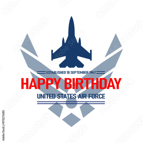 US Air Force Birthday September 18th Background Vector Illustration