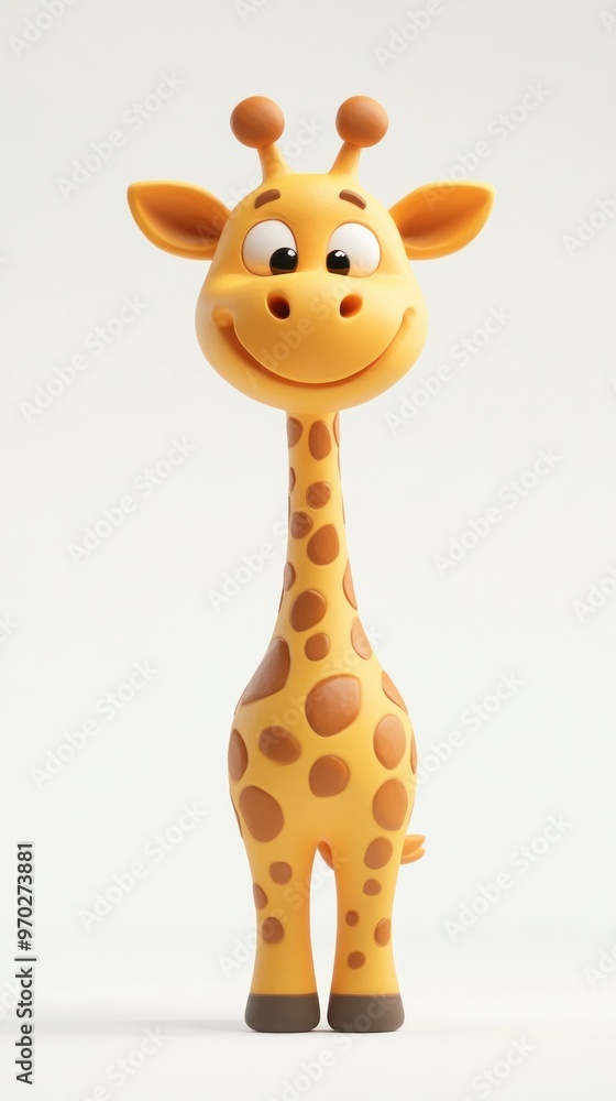 A cheerful cartoon giraffe with a friendly expression, designed for children's entertainment. A cheerful cartoon giraffe with a friendly expression, designed for children's entertainment.