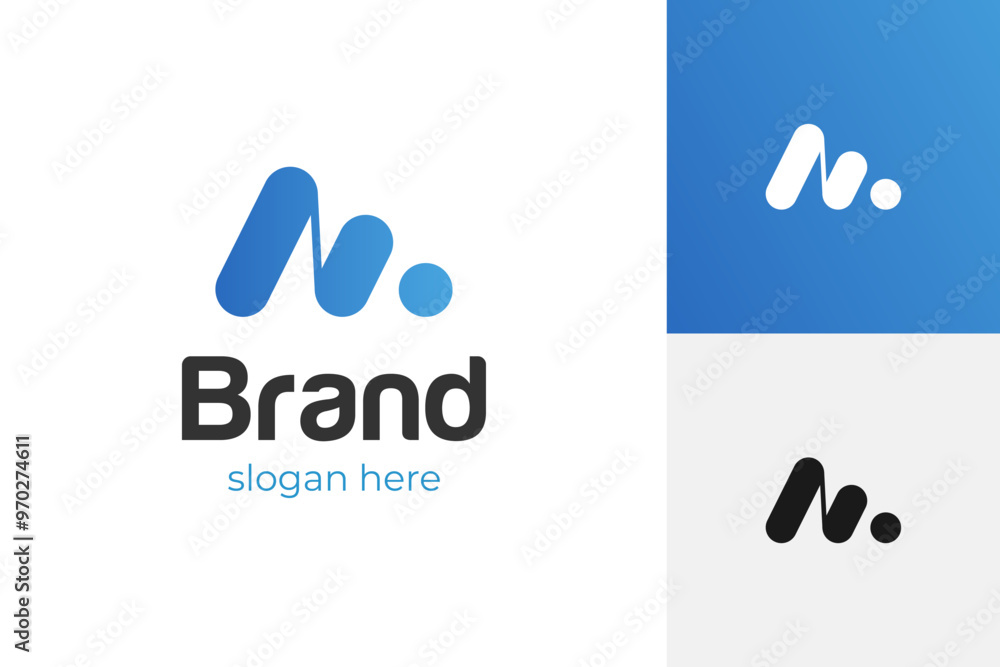 Obraz premium Letter m dots for digital media logo icon design. motion graphic vector symbol logo template