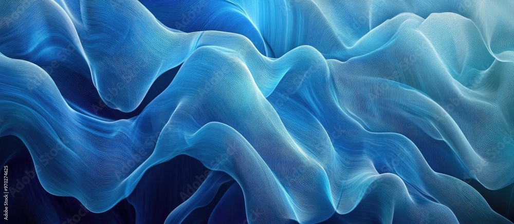 Blue abstract waves and lines 2d background design Blue abstract waves and lines 2d background design