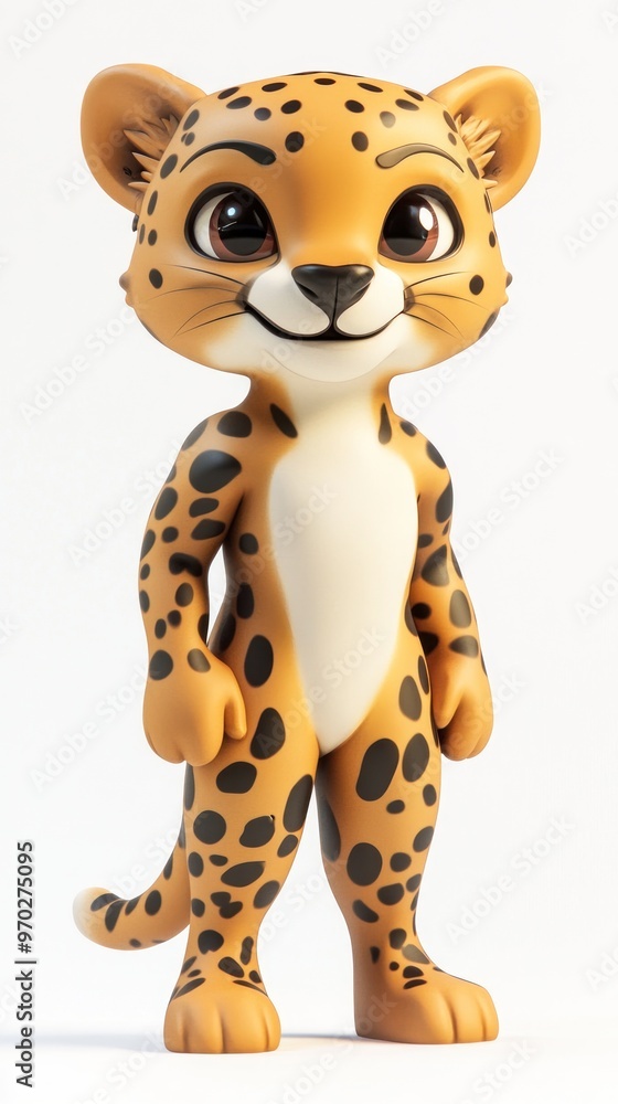 A cheerful cartoon leopard character, designed for children's entertainment and education. A cheerful cartoon leopard character, designed for children's entertainment and education.