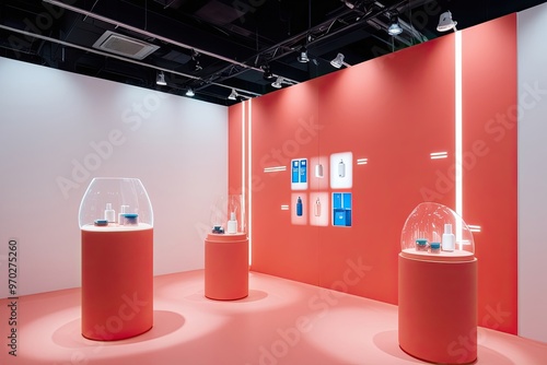 Wallpaper Mural Vibrant Coral Background with Fun Lighting Effects for Creative Product Displays Torontodigital.ca