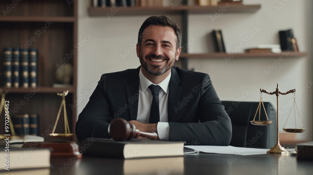 Confident Lawyer in His Office Confident Lawyer in His Office