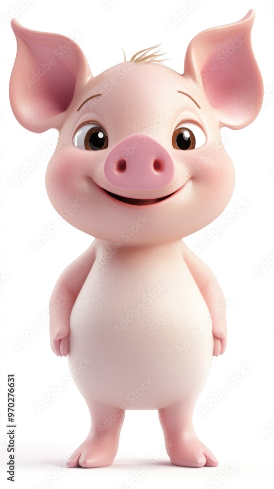 A cheerful cartoon pig character with a friendly smile, designed for entertainment or children's media. A cheerful cartoon pig character with a friendly smile, designed for entertainment or children's media.