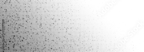 Grunge halftone gradient background. Faded grit noise texture. Black sand particle wallpaper. Retro pop art pixel backdrop. Anime or manga comic overlay. Vector dots and speckles textured template