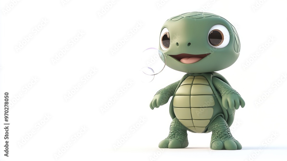 A cheerful cartoon turtle blowing bubbles, showcasing playfulness and joy. A cheerful cartoon turtle blowing bubbles, showcasing playfulness and joy.