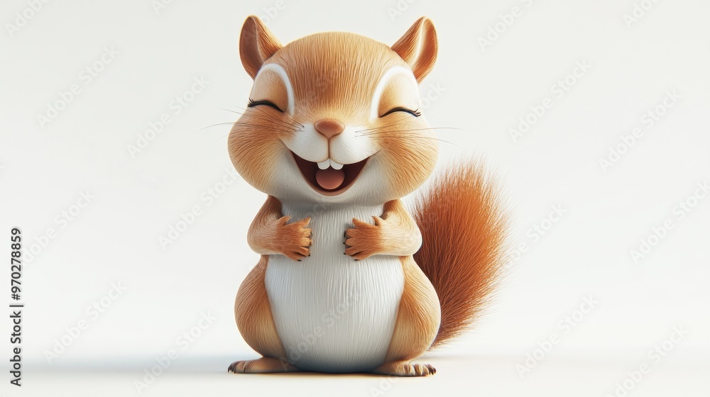 A cheerful, cartoonish squirrel with a big smile, embodying joy and playfulness. A cheerful, cartoonish squirrel with a big smile, embodying joy and playfulness.